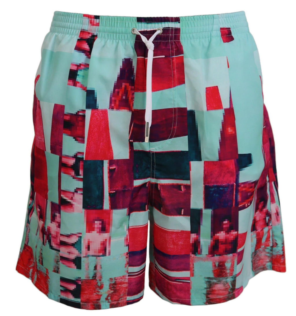 Badeshorts mit mehrfarbigem Aufdruck