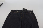 Blue Low Waist Straight Denim Pants Jeans