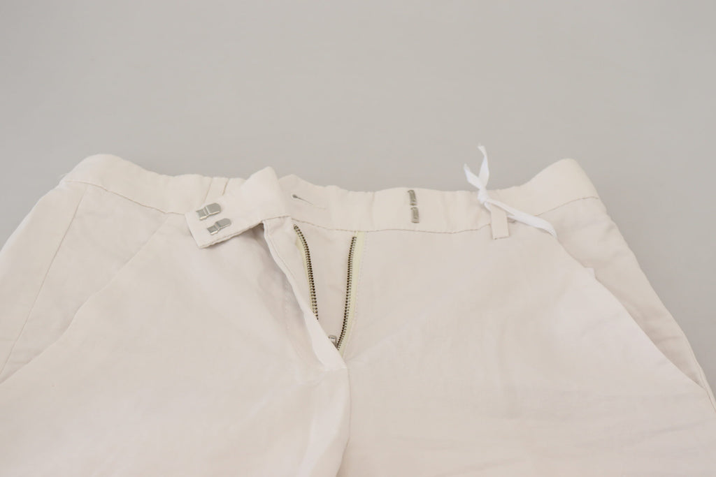 Weiße High-Waist Tapered Hose für Damen