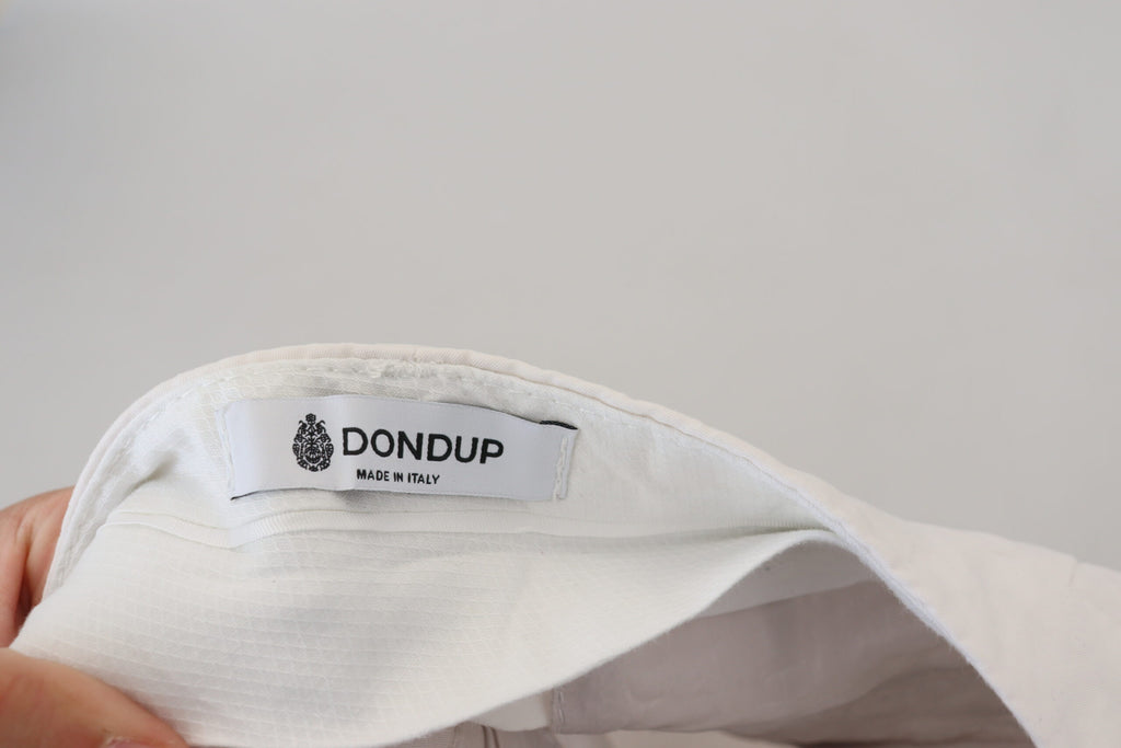 Weiße High-Waist Tapered Hose für Damen
