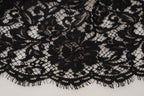 Schwarzes Blumen-Spitzen-Baumwoll-Shift-Minikleid