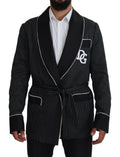 Schwarzer Robe gestreifte DG Patch Jacke Herren Blazer