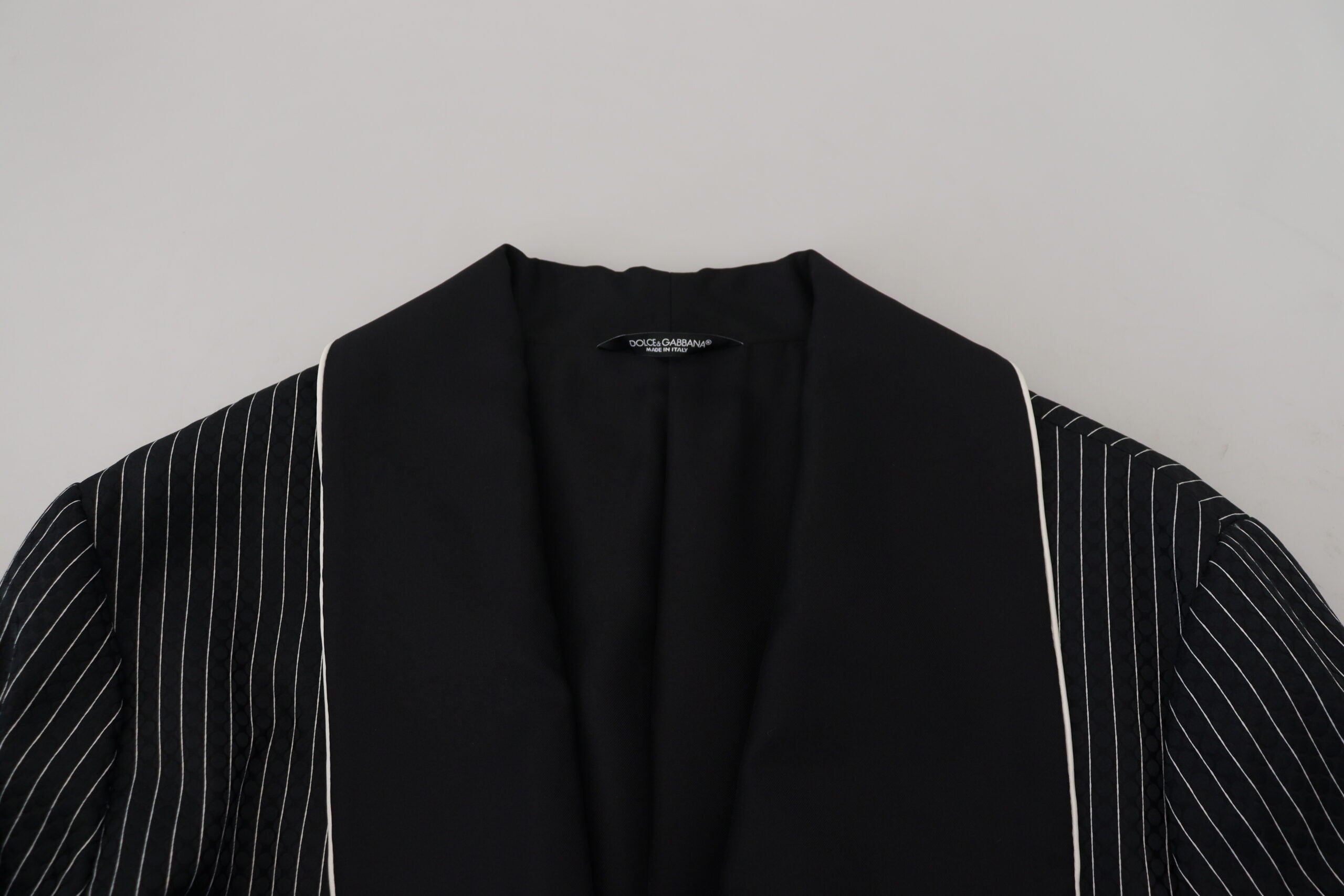 Schwarzer Robe gestreifte DG Patch Jacke Herren Blazer