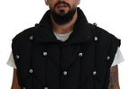 Schwarze ärmellose DG Metallverzierung Jacke