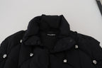 Schwarze ärmellose DG Metallverzierung Jacke