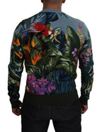 Mehrfarbiger Jungle Pullover aus Wolle mit Logo