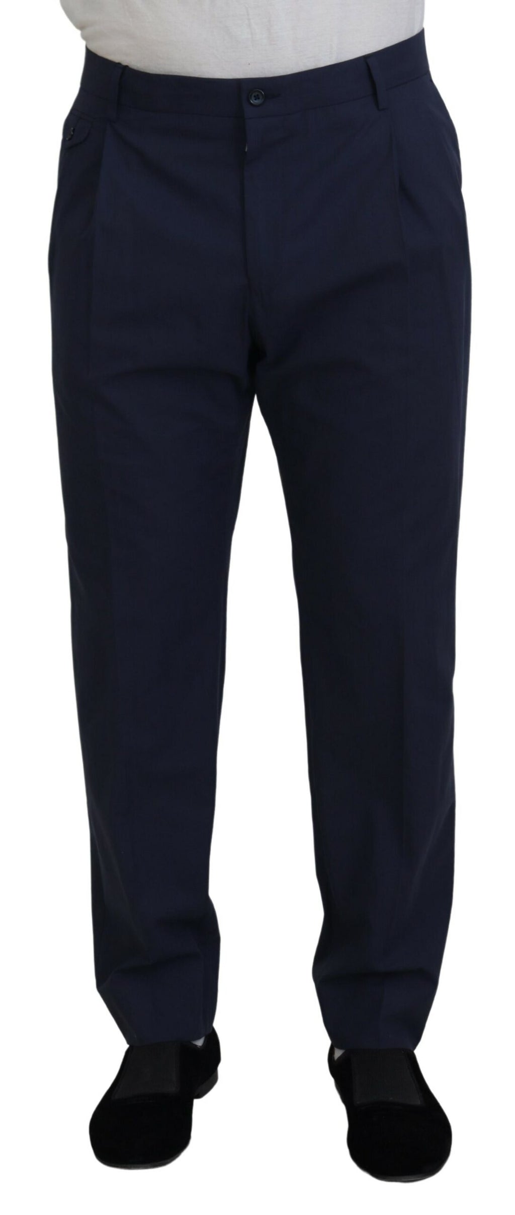 Dunkelblaue formelle Chinohose aus Baumwolle