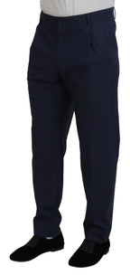 Dunkelblaue formelle Chinohose aus Baumwolle
