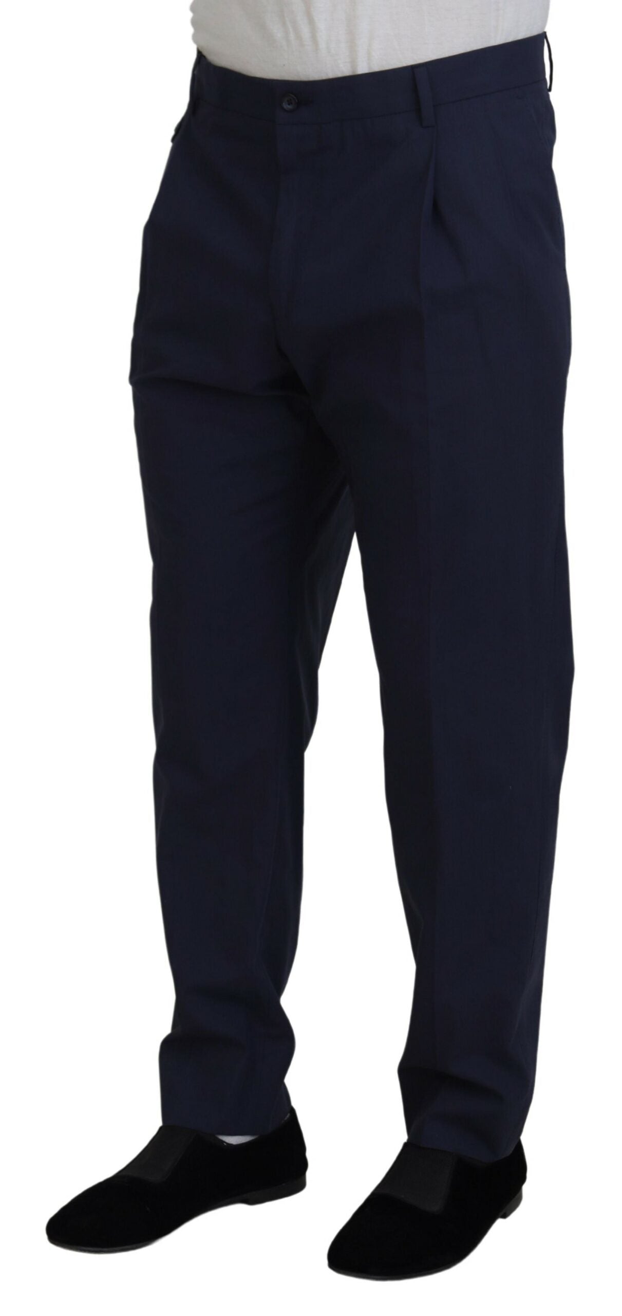Dunkelblaue formelle Chinohose aus Baumwolle