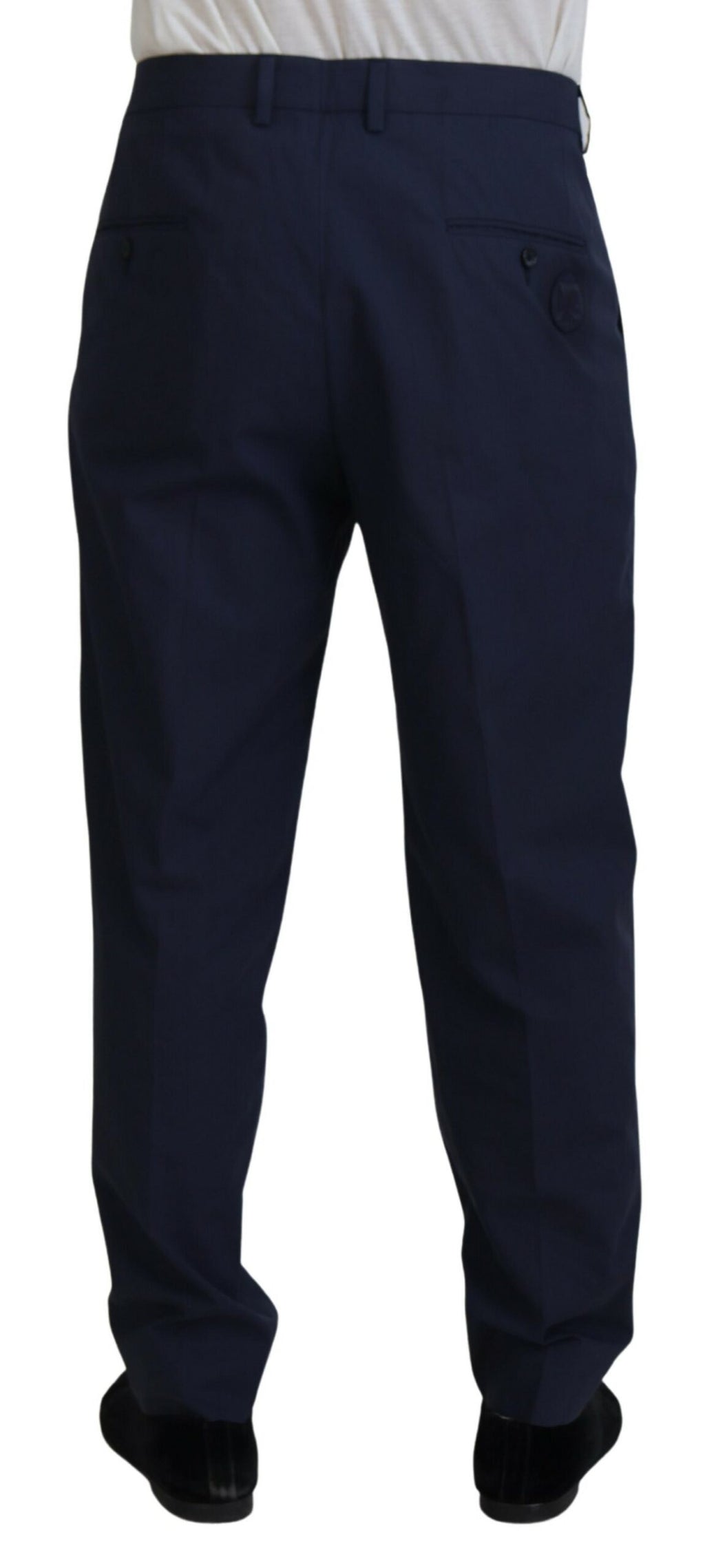 Dunkelblaue formelle Chinohose aus Baumwolle