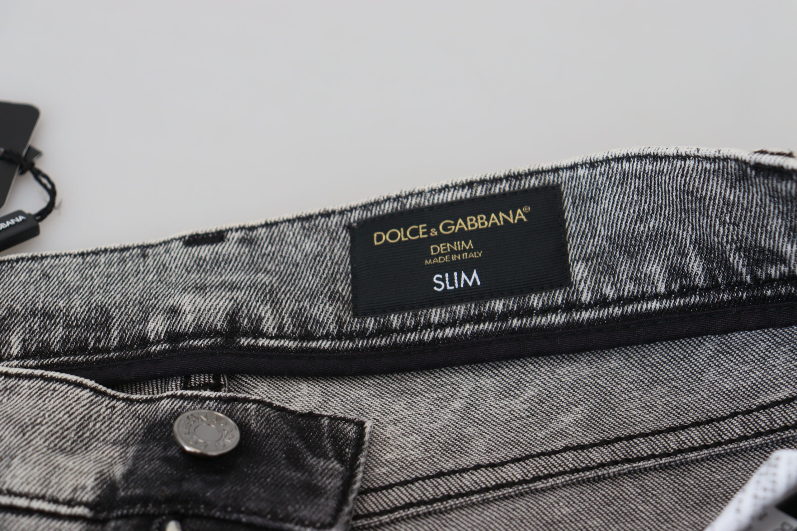 Graue Slim Fit Herren Denim Jeans aus gewaschener Baumwolle