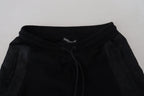 Black Polyester Skinny Jogger Men's Pants