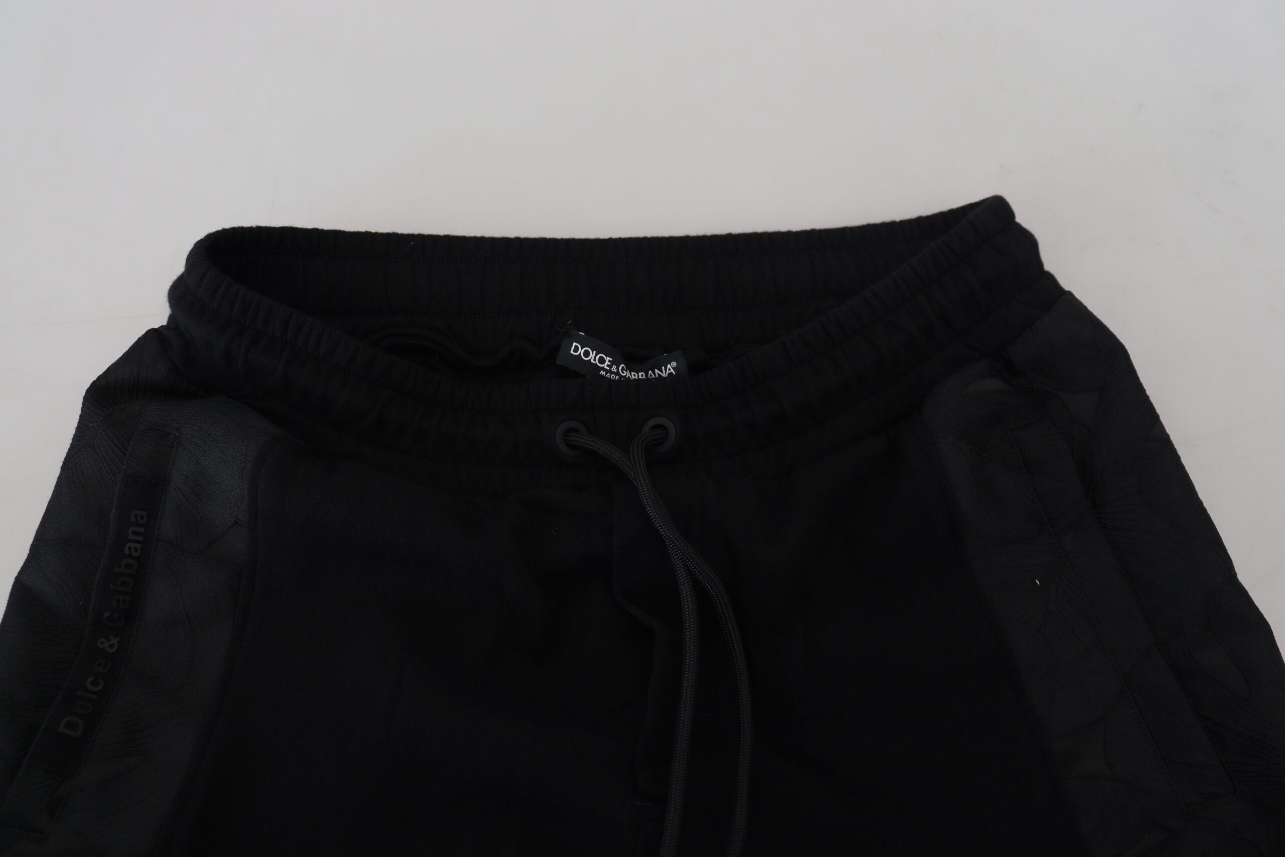 Black Polyester Skinny Jogger Men's Pants