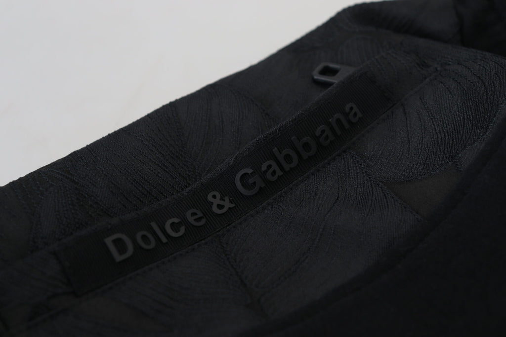 Black Polyester Skinny Jogger Men's Pants