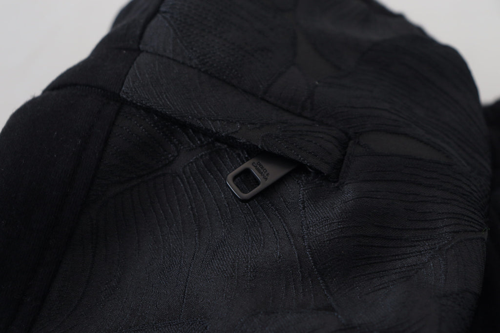 Black Polyester Skinny Jogger Men's Pants