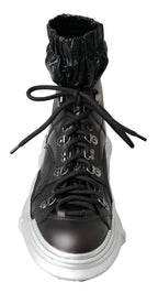Schwarze Nylon Galileo High-Top-Sneakers