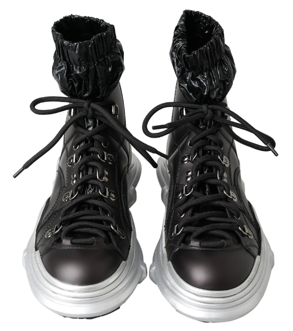 Schwarze Nylon Galileo High-Top-Sneakers
