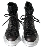 Schwarze Nylon Galileo High-Top-Sneakers
