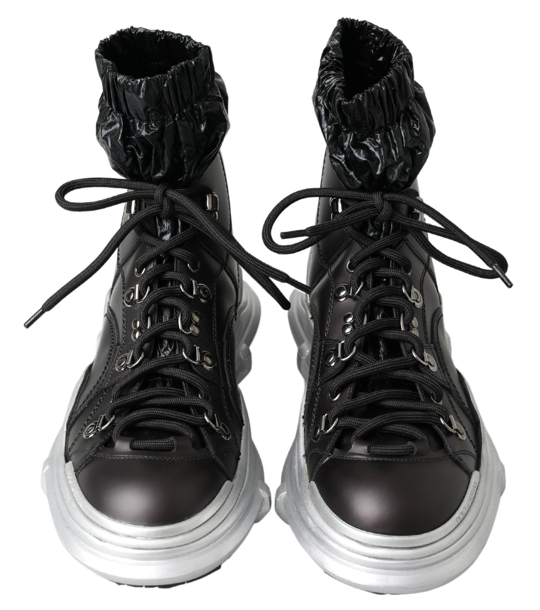 Schwarze Nylon Galileo High-Top-Sneakers