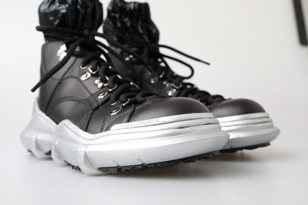 Schwarze Nylon Galileo High-Top-Sneakers