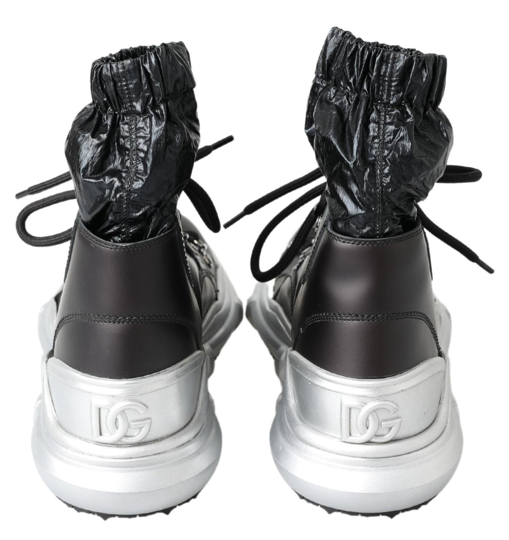 Schwarze Nylon Galileo High-Top-Sneakers