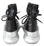Schwarze Nylon Galileo High-Top-Sneakers