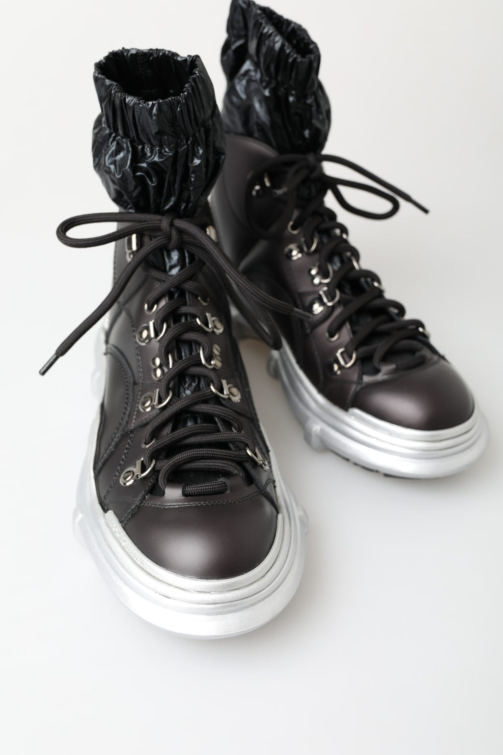 Schwarze Nylon Galileo High-Top-Sneakers