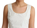 Weißes Baumwoll-A-Linien-Kleid mit Tupfen