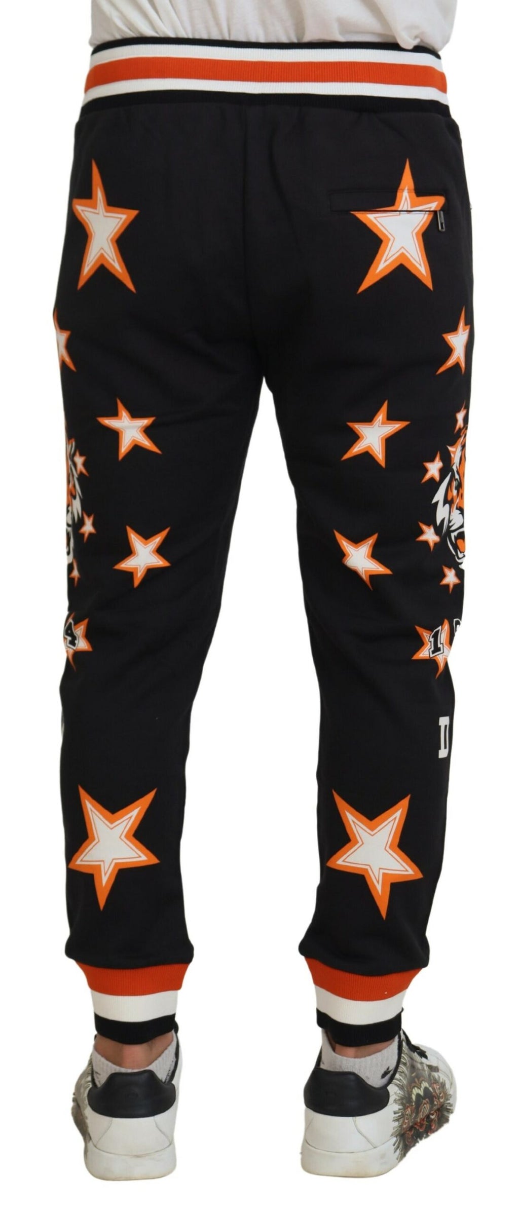 Schwarze Orange Star Sporthose