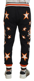 Schwarze Orange Star Sporthose