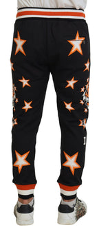 Schwarze Orange Star Sporthose