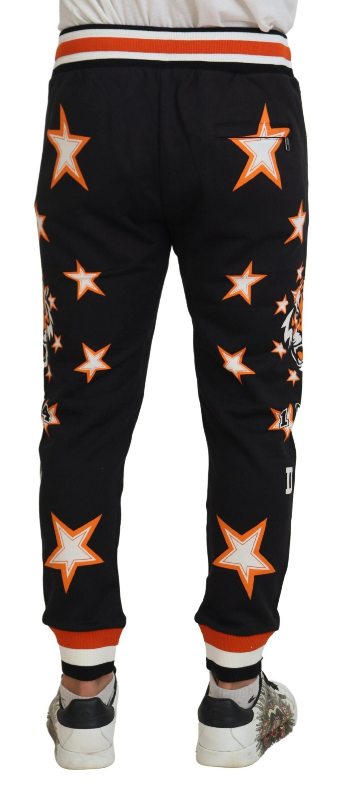 Schwarze Orange Star Sporthose