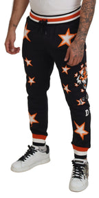 Schwarze Orange Star Sporthose