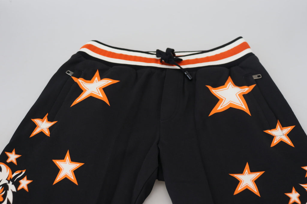 Schwarze Orange Star Sporthose