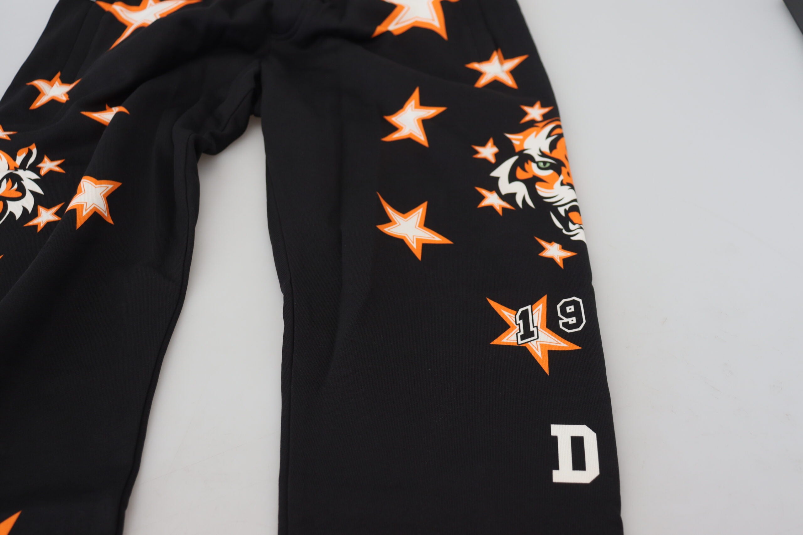 Schwarze Orange Star Sporthose
