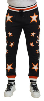 Schwarze Orange Star Sporthose