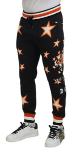 Schwarze Orange Star Sporthose