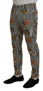 Weiße Baumwoll-Stretch-Krone Hosen