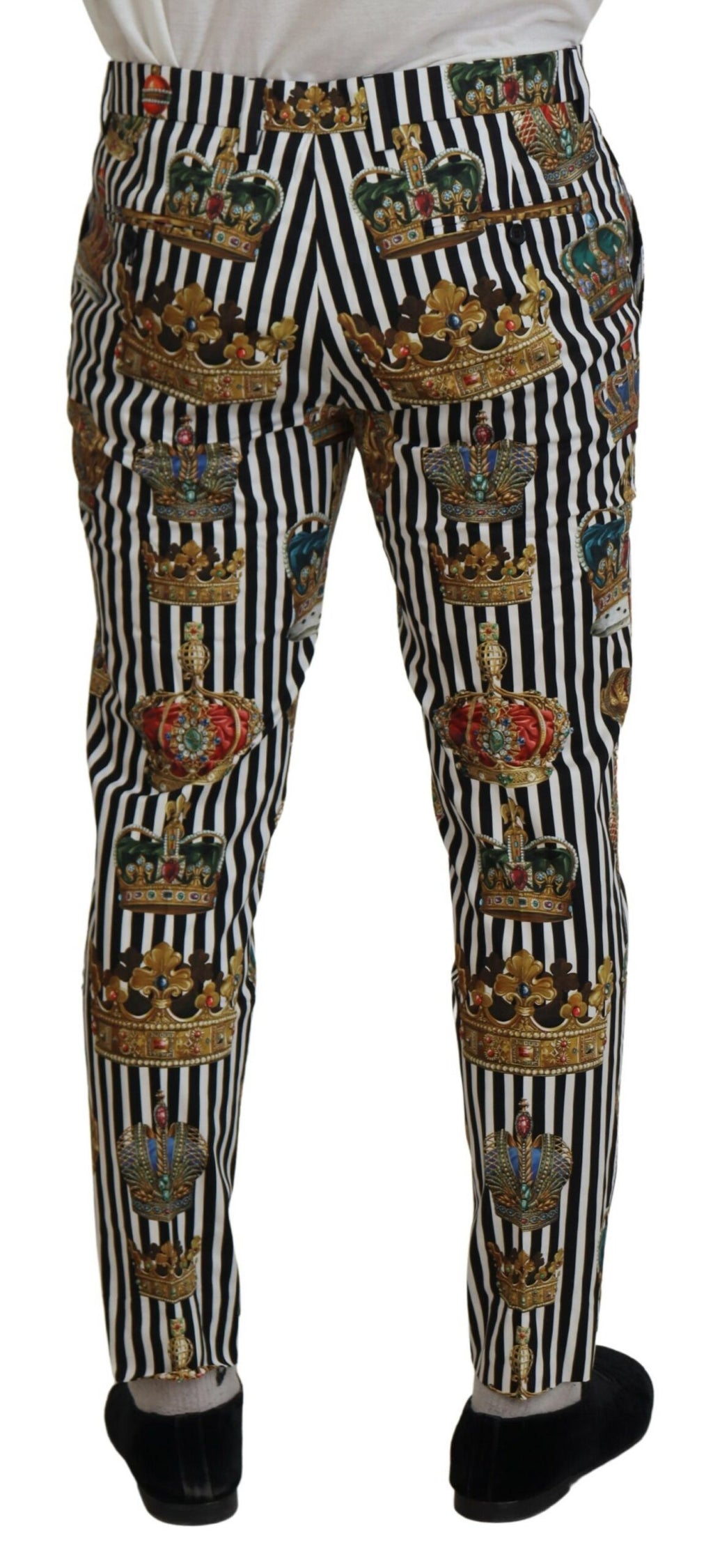 Weiße Baumwoll-Stretch-Krone Hosen