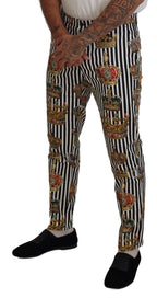Weiße Baumwoll-Stretch-Krone Hosen