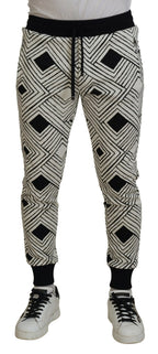 Schwarze weiße Baumwollhose Sporthose