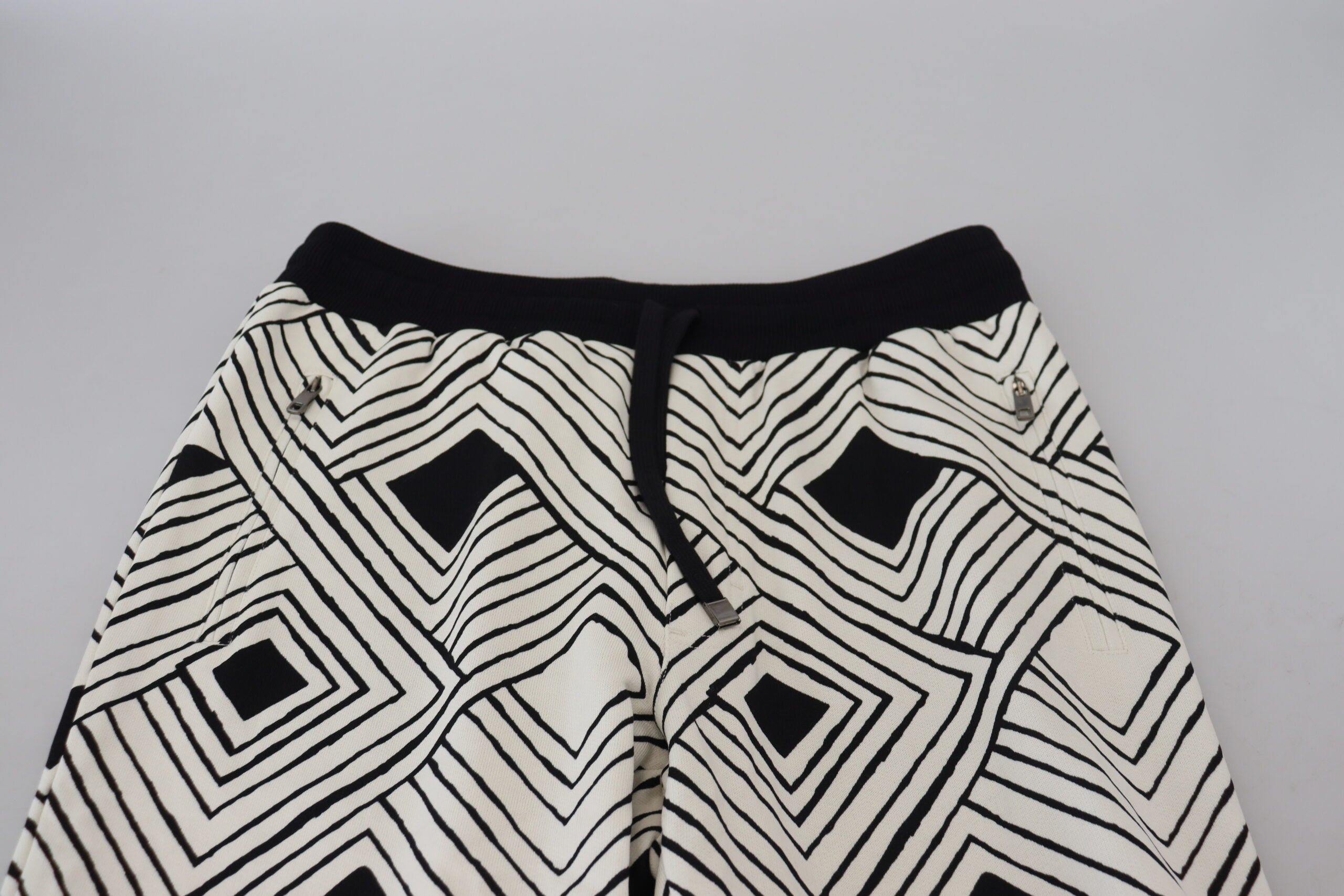 Schwarze weiße Baumwollhose Sporthose