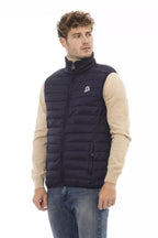 Ärmellose Jacke aus blauem Polyamid