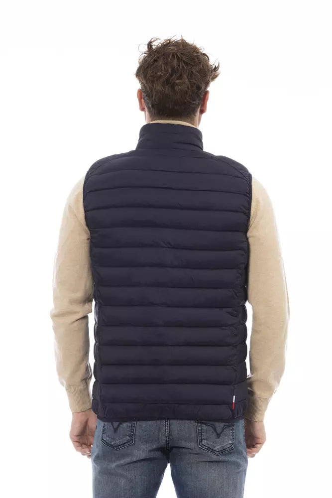 Ärmellose Jacke aus blauem Polyamid