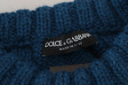 Blauer Pullover aus Wolle und Alpaka