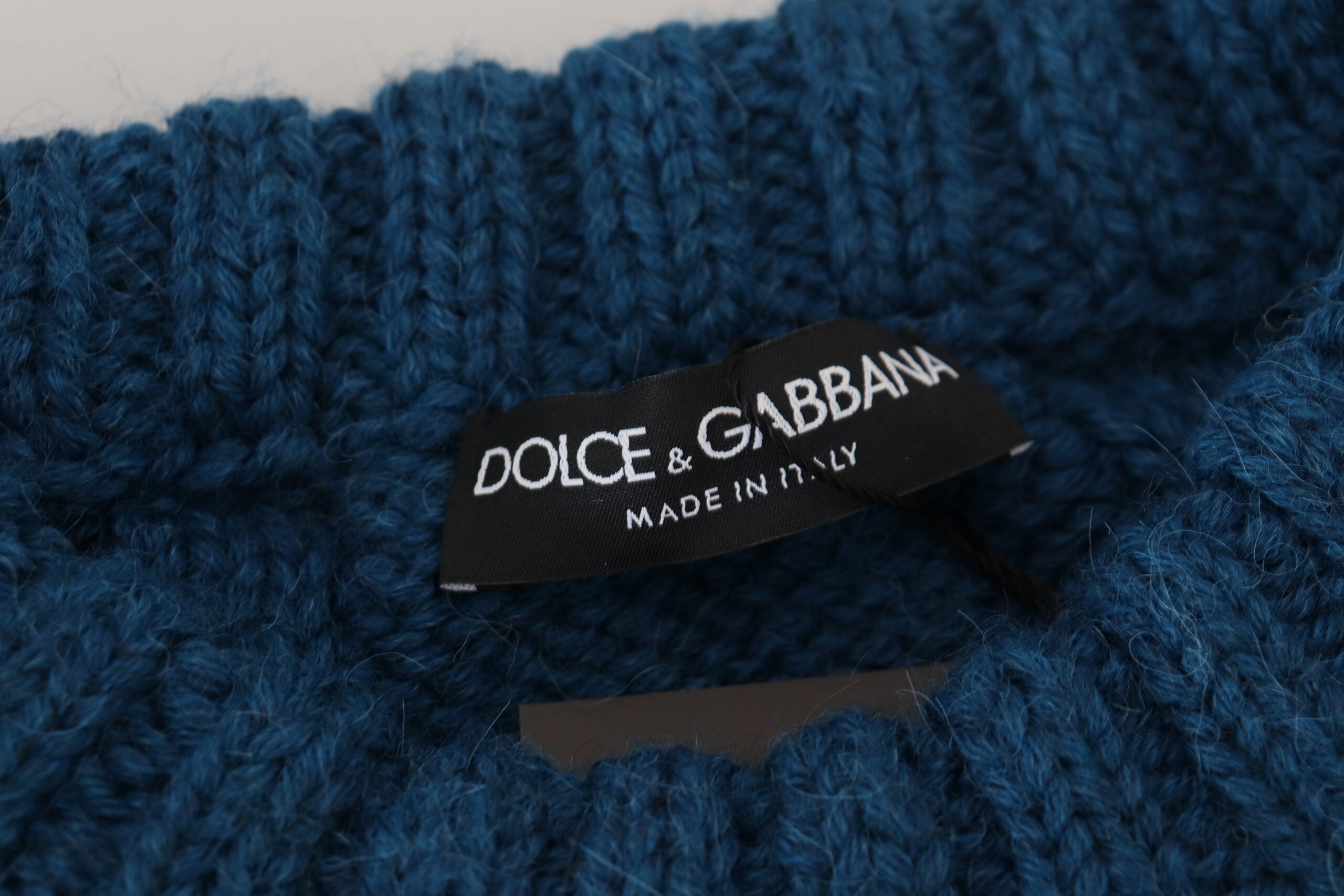 Blauer Pullover aus Wolle und Alpaka