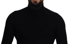 Schwarzer Half-Zip Rollkragenpullover