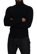 Schwarzer Half-Zip Rollkragenpullover