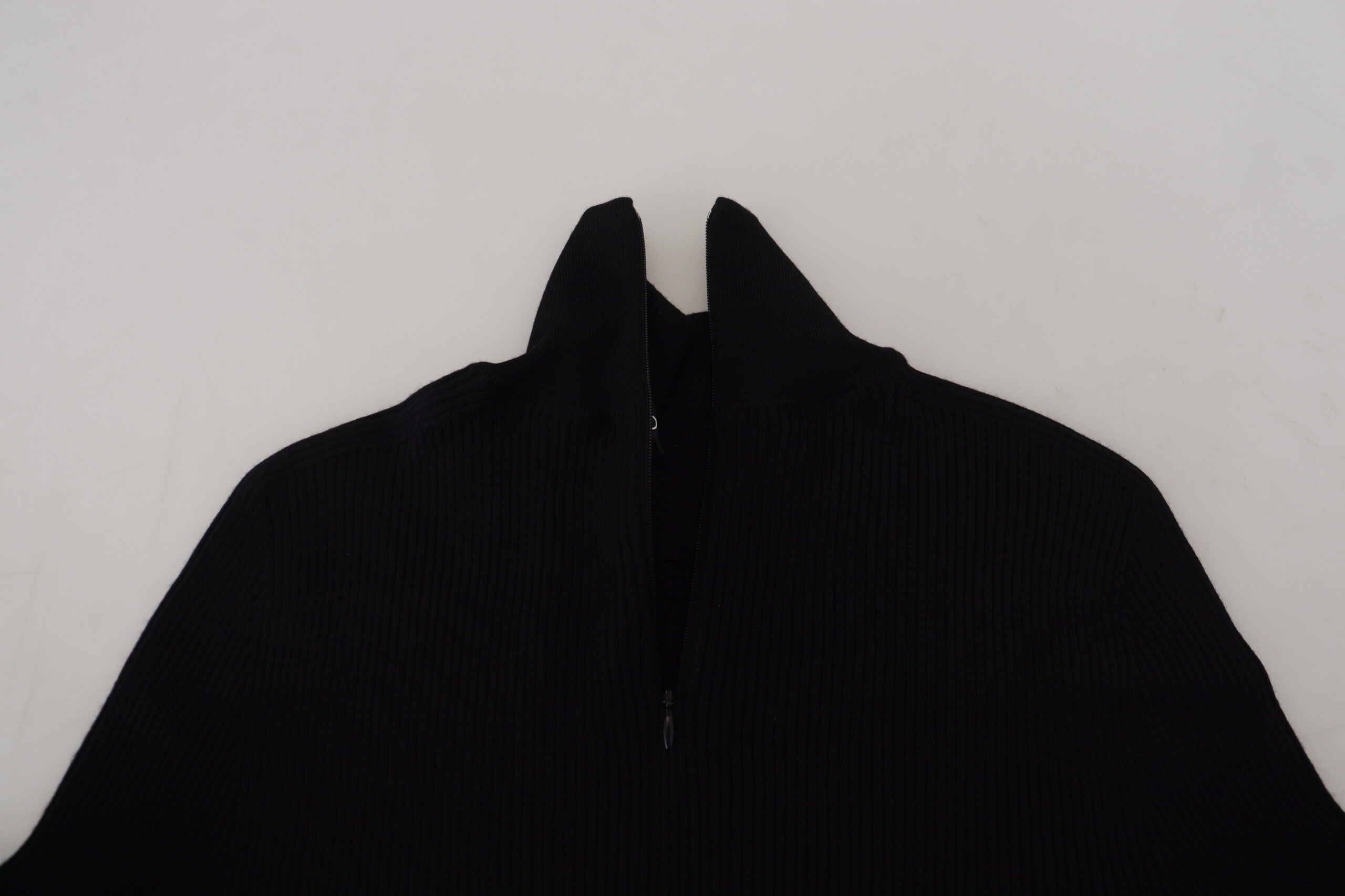 Schwarzer Half-Zip Rollkragenpullover