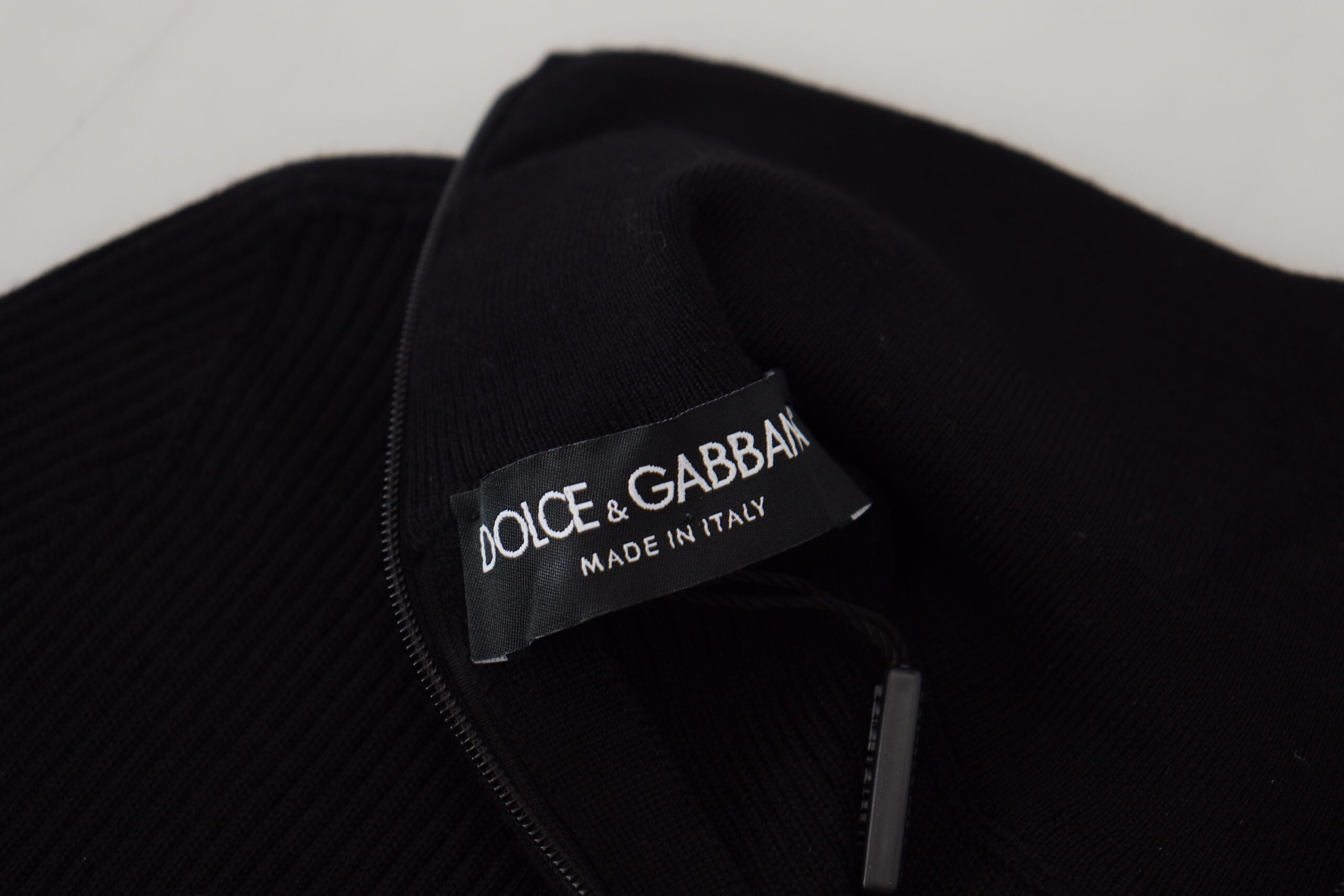 Schwarzer Half-Zip Rollkragenpullover